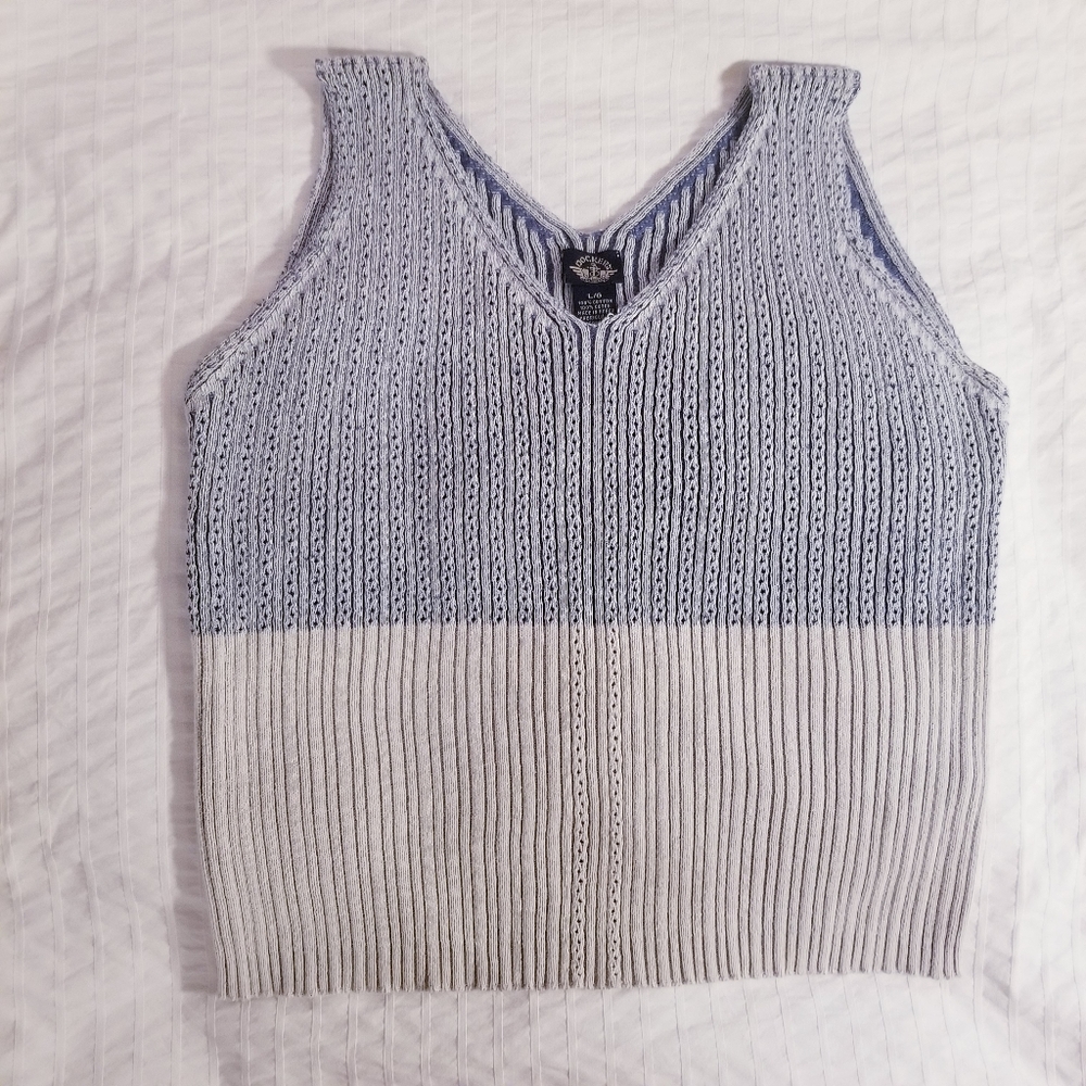 3/$45 Dockers | Blue White Knit Sleeveless Top 100% Cotton